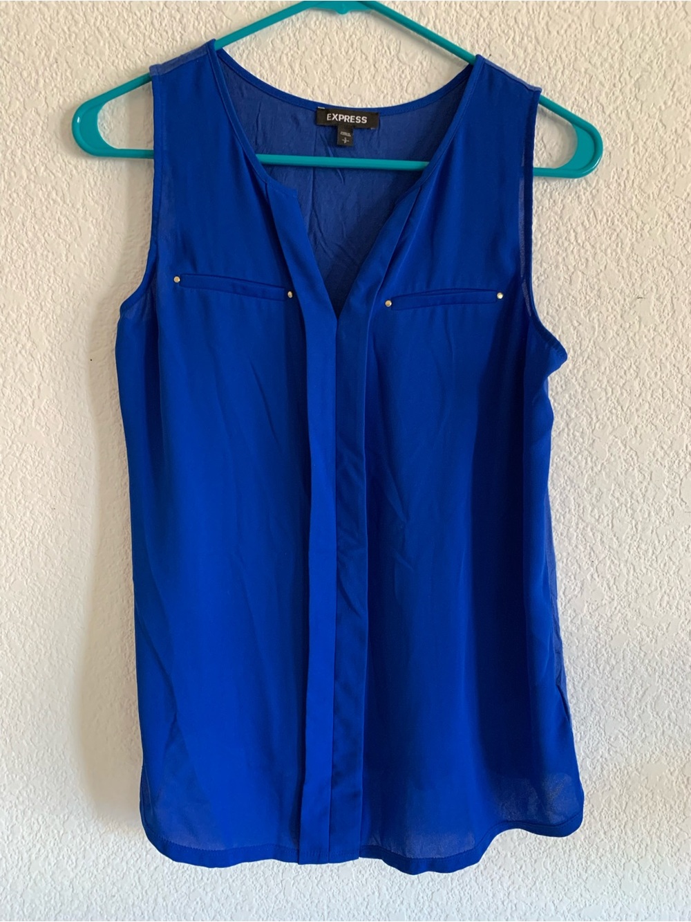 Express Sleeveless V-Neck Camisole in Cobalt Blue